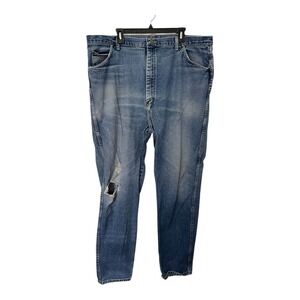 *Wrangler 40x32 Blue‎ Jeans Rugged Wear Distressed Straight Leg Workwear